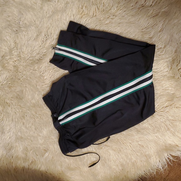 Nike Youth XL Track Pants Y2K Stripe Warm Up Bkack Tag Drawstring Zipper Leg - Picture 4 of 8